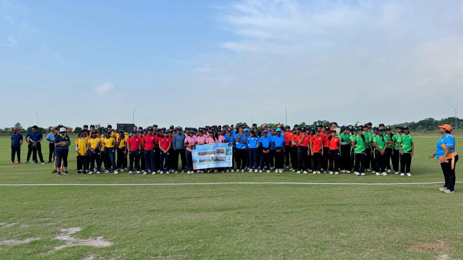 Women's Houston Open all teams group photo on the cricket field